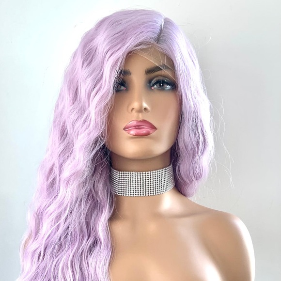 Gorgeous Lilac Pearl Loose Wave Premium Fiber Lace Front Wig - Picture 7 of 15